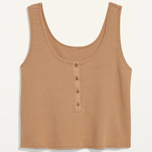2X • Old Navy • Thermal-Knit Cropped Henley Tank Top - Picture 3 of 3